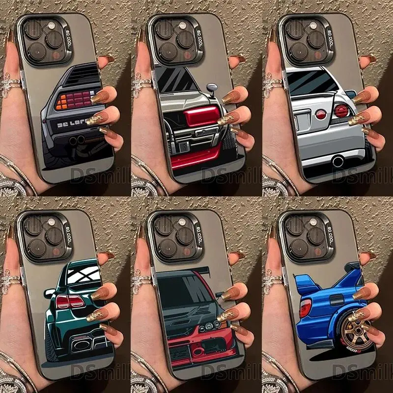 Cool JDM CAR Phone Case for iPhone 17 Air 16 15 14 13 12 11 Pro Max Plus and Samsung S26 S25 S24 S23 S22 Plus Ultra Laser Hard PC+TPU Cases Back Cover-S424, Protection, Resistance, Accessories, Colorful, Personalized