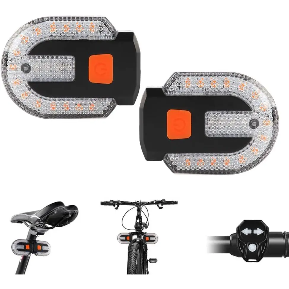 Bike Tail Light with Turn Signal, Split Bicycle Rear Lights, USB Rechargeable Turn Signal Bike Taillights for Cycling, Cyclist Safety Warning Bike Light 5 Mode (Only One Remote Control)