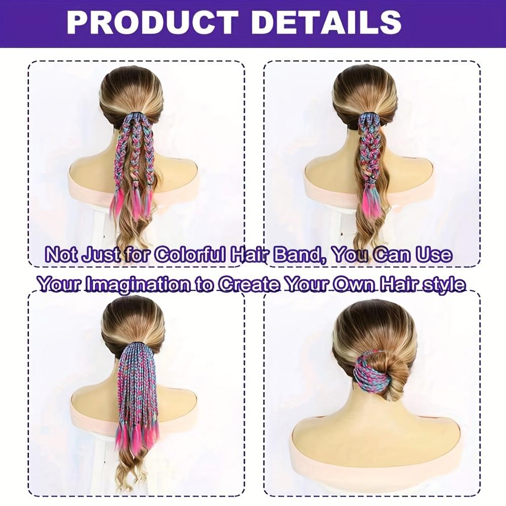 1 piece of 12-strand wig braid with colorful ends, multi-colored braids, hair accessory, braided ponytail, fashionable performance-style headwear, ideal for daily wear and as a gift!