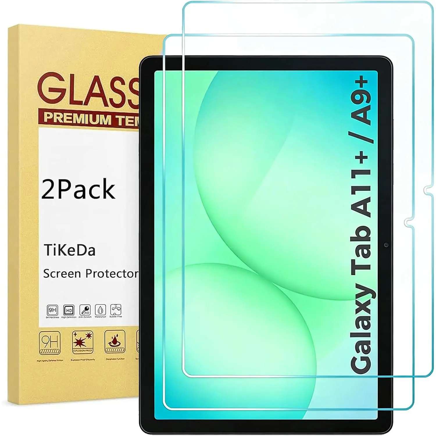 2 Pack Screen Protector for Galaxy Tab A11 Plus 2025 / Tab A9 Plus 11 Inch 2023, HD Tempered Glass 9H Film Guard for Tab A11+ / A9+ 5G 11"(SM-X230/X235/236B/X210/X216/X218)