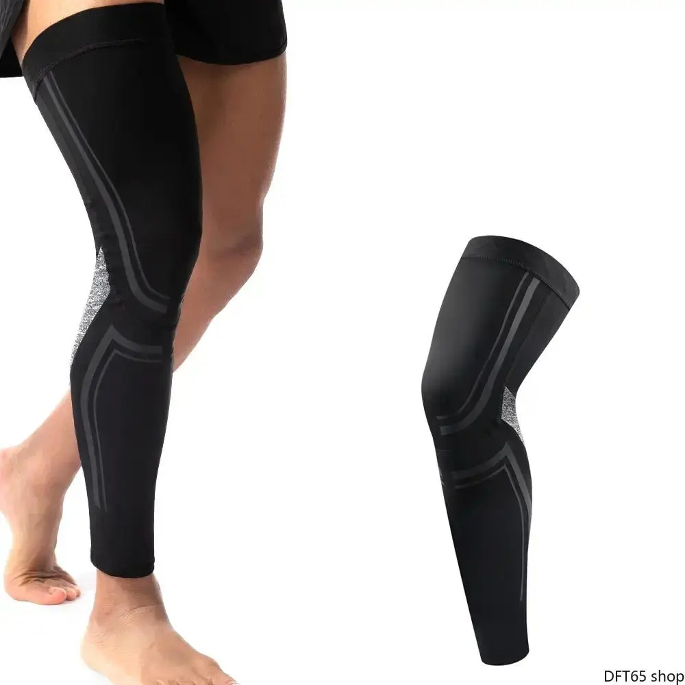 Full Leg Compression Sleeve For Adult Men And Women, Long Knee Activewear Gear Made Of Elastic Breathable Fabric, Stabilizes Leg Muscles While Running Cycling Gym Workout To Alleviate Muscle Soreness And Post Exercise Swelling