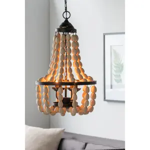 ARCH Large Beaded 4-Light Chandelier 18.9x33.1 Inch Vintage Style Hanging Light Fixture for Kitchen Dining Room Foyer Entryway Hallway Living Room Bedroom Indoor Ceiling Lighting, Bulb Not Included, Home Furniture and Household Product Search Terms