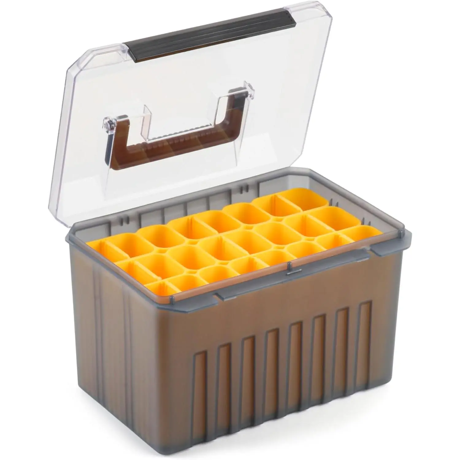 Fishing Tackle Box with Clear Lid, Large Capacity Hard Lure Storage Box with Individual Slots for Bass, Freshwater & Saltwater Fishing
