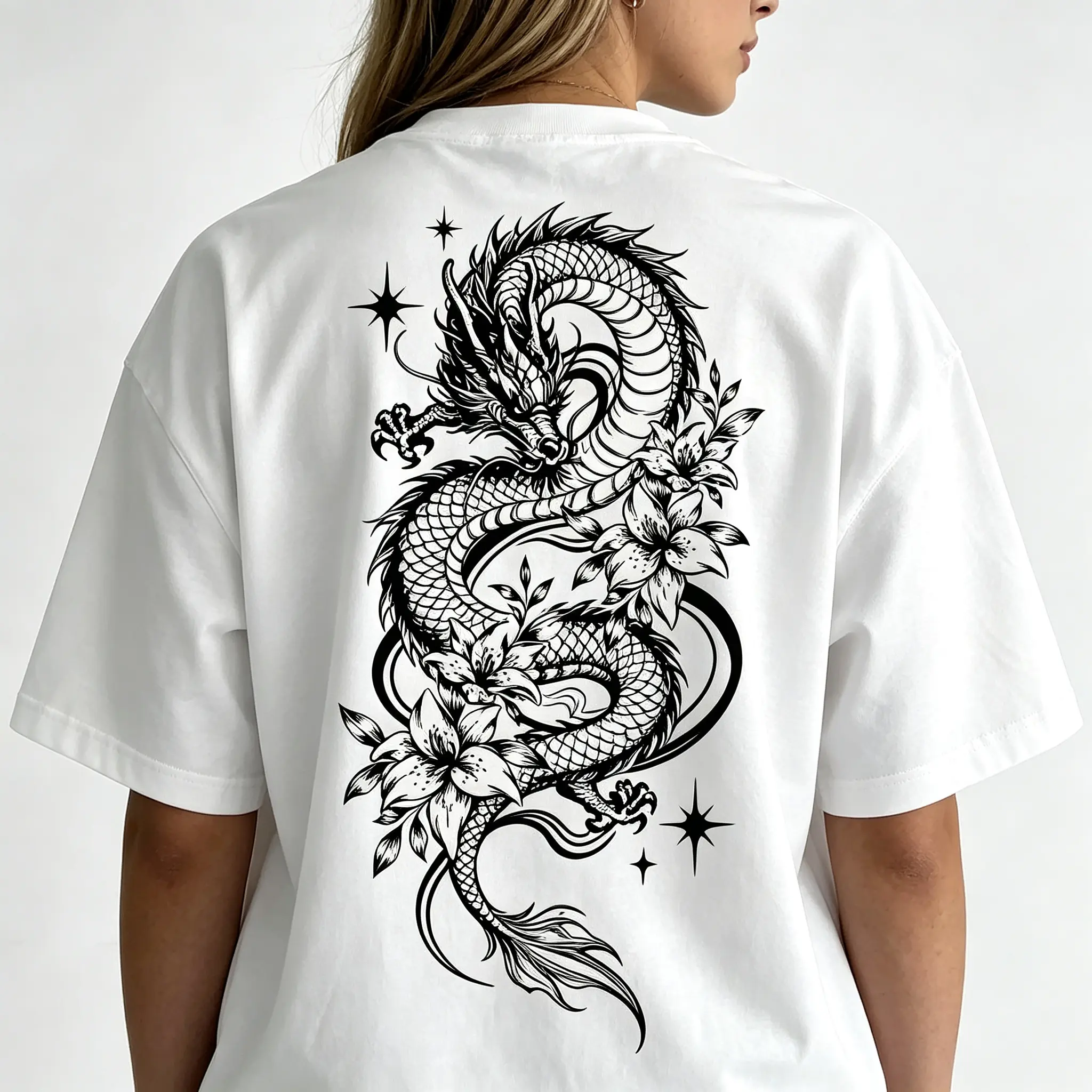 Unisex Dragon Print Chinese-Inspired Graphic Streetwear T-Shirt - Round Neck, Lightweight Breathable Fabric Sporty Top for Casual Sports & Outdoor Use, All-Season Wear