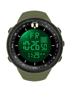 Men's Sport Digital Watch, Outdoor Hiking Multifunctional Night Light Large Screen, Waterproof Fashion Student Watch, Casual Style