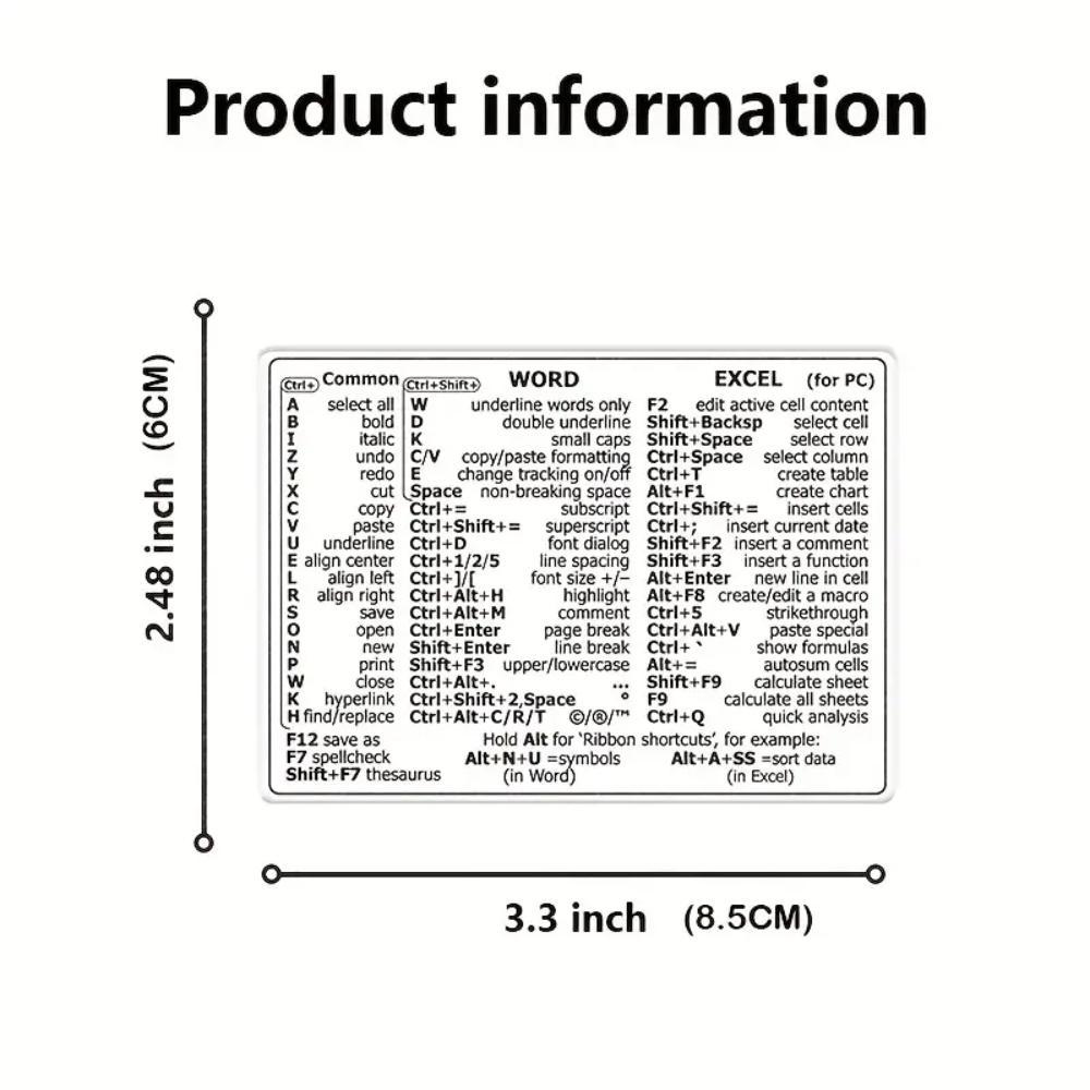 Word & Excel Shortcut Sticker for Fall, Laptop Keyboard Decal for Office Home, Laptop Keyboard Shortcut Stickers, DIY Decorative Sticker, Laptop Sticker, Office Keyboard Accessories for Work Efficiency, Shortcut Mastery, Self Adhesive Sticker