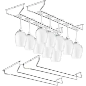 15.7 Inch Stainless Steel Wine Glasses Rack Under Cabinet Stemware Rack Rust Resistant