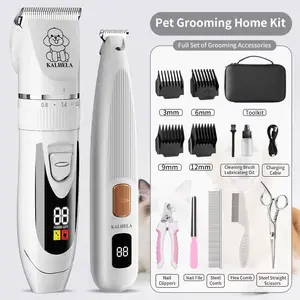 Dog Grooming Kit, Low Noise Wireless Trimmer Set, Suitable for Small & Large Dogs Cats Pets, Non-Battery Operated Design