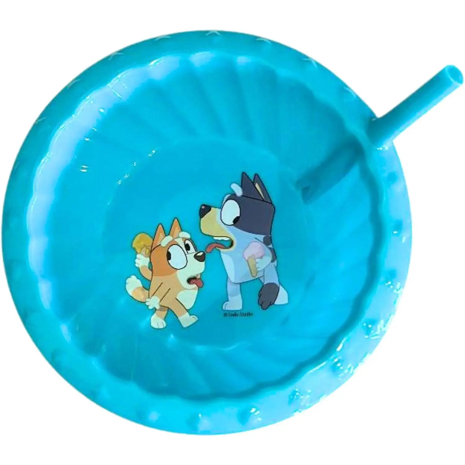 Blue Cartoon Plastic Sipper Cereal Bowl with Straw, 14.5-oz. - for  Breakfast, , etc.