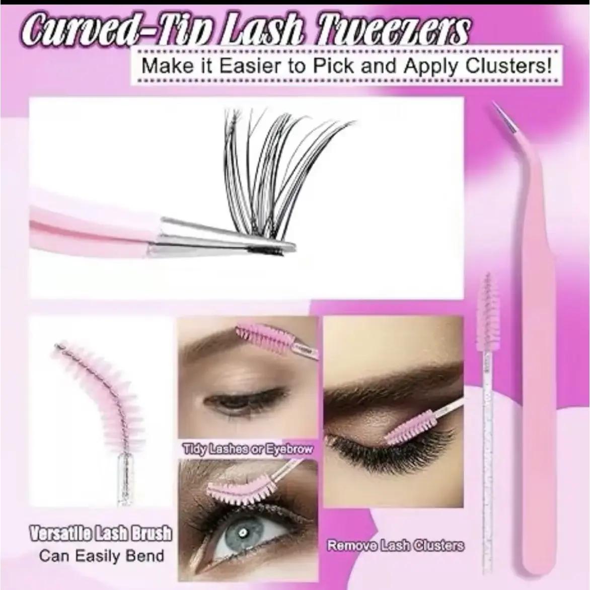 Spring Glow Up Lash Kit, SOSIAY CICI 320PCS 40D Lash Clusters, DIY Eyelash Extension Set with Bond & Seal, Perfect Spring Makeup Gift