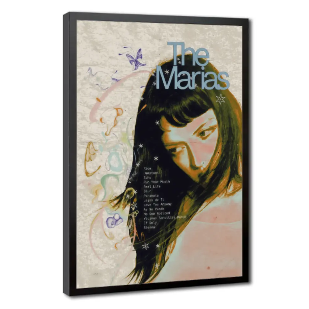 The Marias Album Poster - Lightweight Indie Dark Aesthetic Wall Art Print, Victorian Gothic Religious Black Scripture Decor, Large Canvas Artwork for Bedroom Decor & Unique Room Decorations, Collector Fan Gift with Neutral Abstract Photography Elements