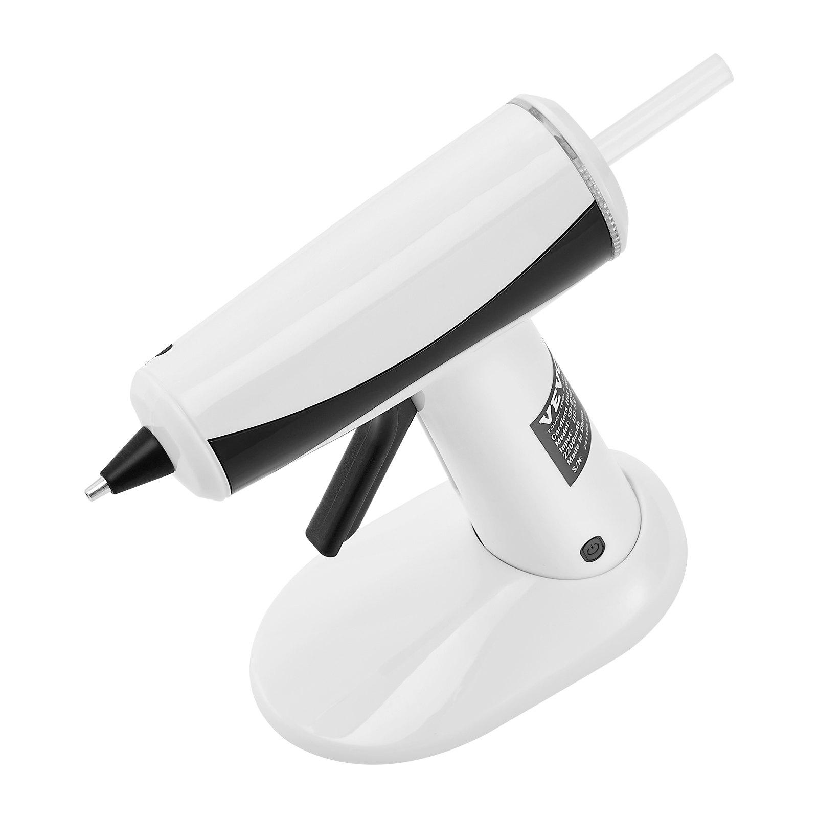 VEVOR Hot Glue Gun, Rechargeable Cordless Glue Gun, Mini Wireless Hot Glue Gun Kit with 2200mAh Battery, 20 Pcs Glue Sticks, Fast Preheating & High Temp, for Crafts, Arts, DIY, Quick Home Repairs