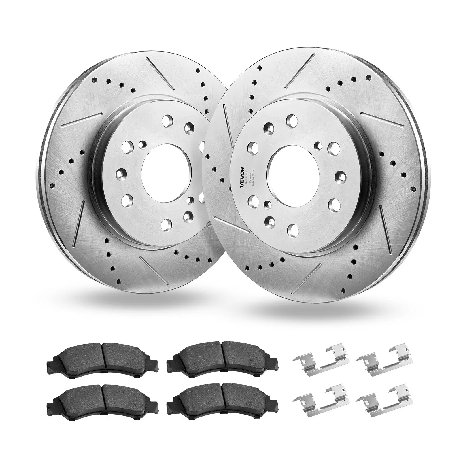 VEVOR Front Brake Kit Compatible with 2008-2016 Cadillac Escalade/Escalade ESV, 2017-2020 Cadillac Escalade/Escalade ESV (Models without Brembo Brake Package), Drilled & Slotted Brake Rotors Kit