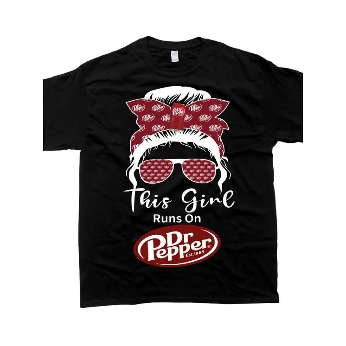 100% Cotton,Dr Pepper T-shirt This Girl Runs On Dr Pepper, Gift For Her, For Him Vintage Crew Neck