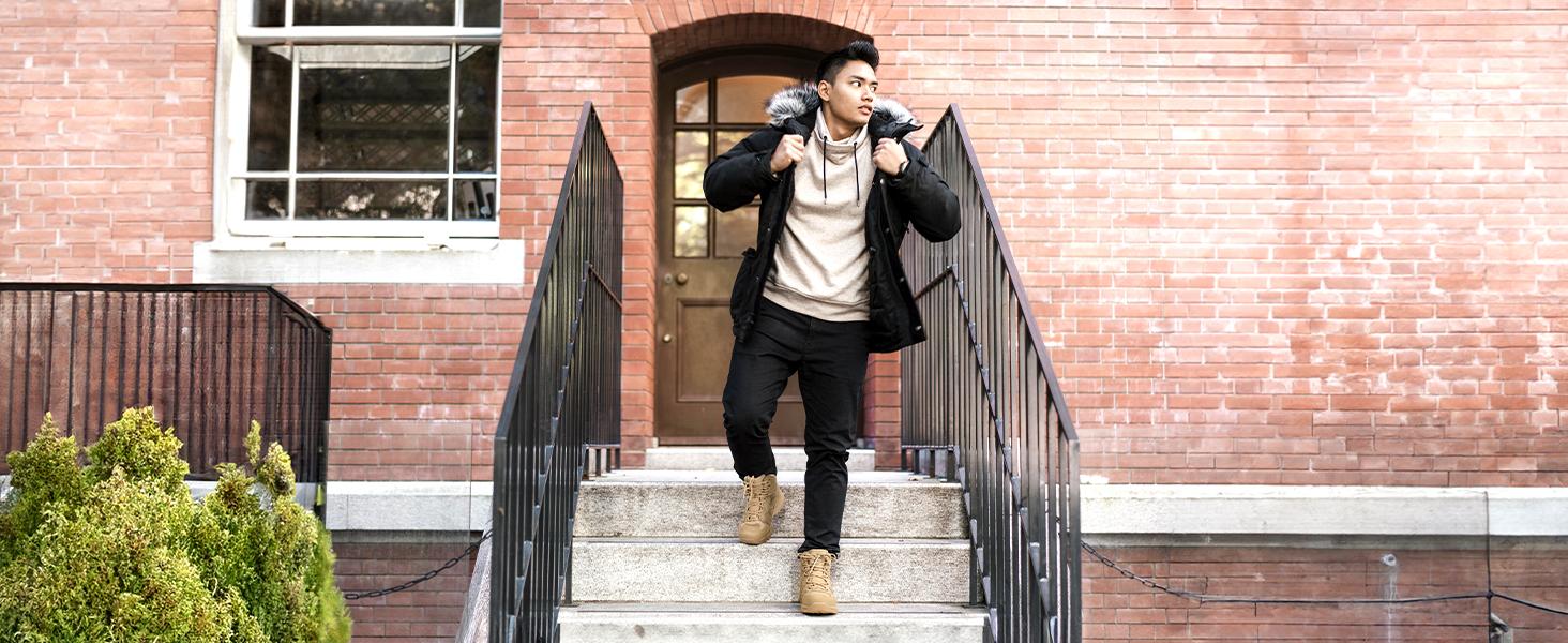 NORTIV 8 Men's Waterproof Hiking Boots Outdoor Mid Trekking Backpacking Mountaineering Shoes Adventure Camping Footwear NORTIV 8 Men's Waterproof Hiking Boots Outdoor Mid Trekking Backpacking Mountaineering Shoes Adventure Camping Footwear