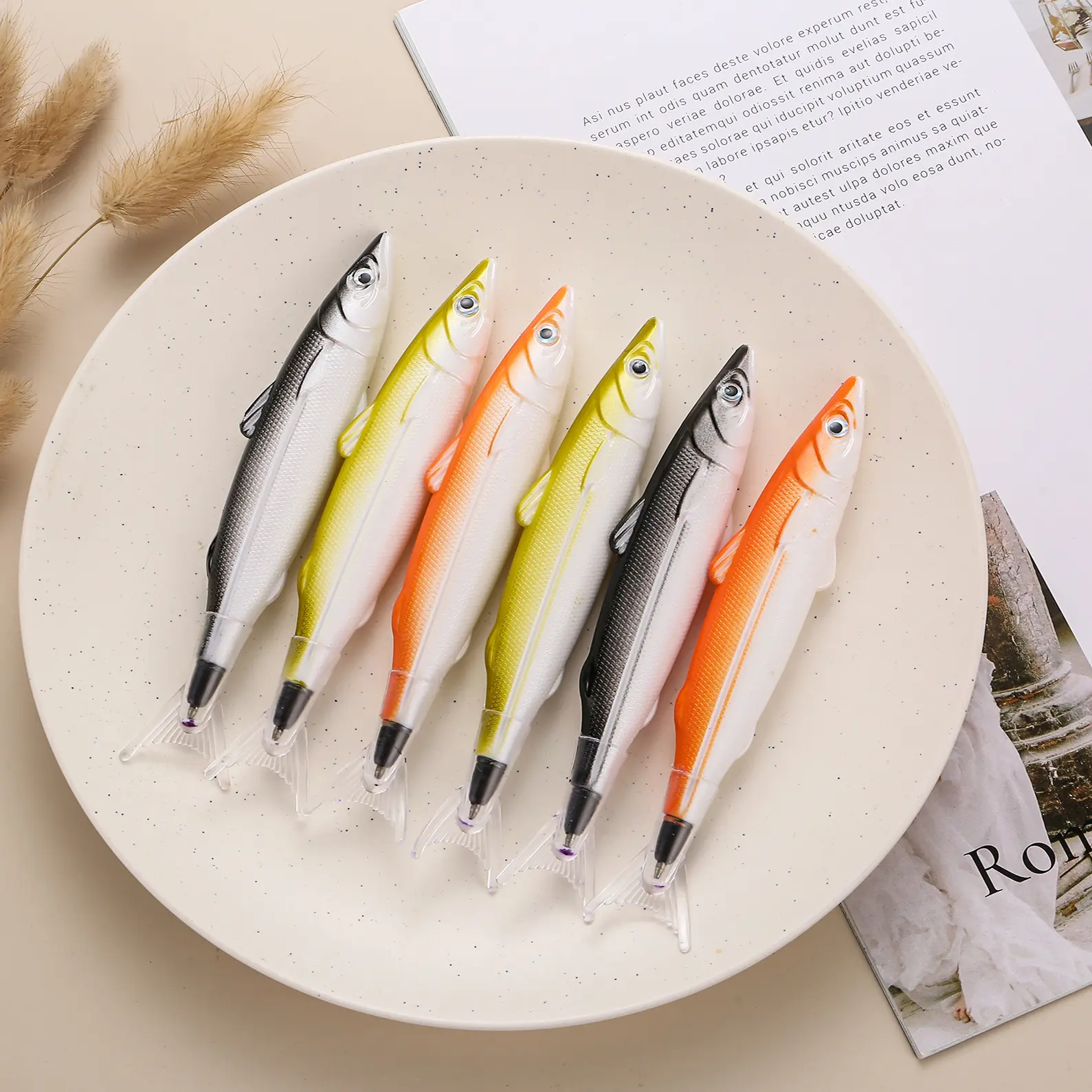 3 Pcs Cute Fish Shaped Ballpoint Pen, Simulation Salty Fish Design Writing Pen, Creative Ocean Style Stationery, Fun Specialty Pen for Students and Daily Use by Adults