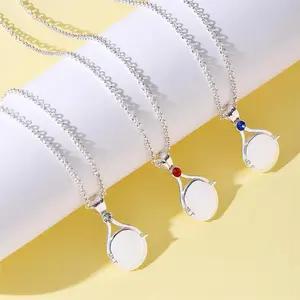 Classic Tv Series Just Add Water Necklace Fashion Natural Zircon Silver Plated Copper Pendant H2O Mermaid Jewelry Fans Present