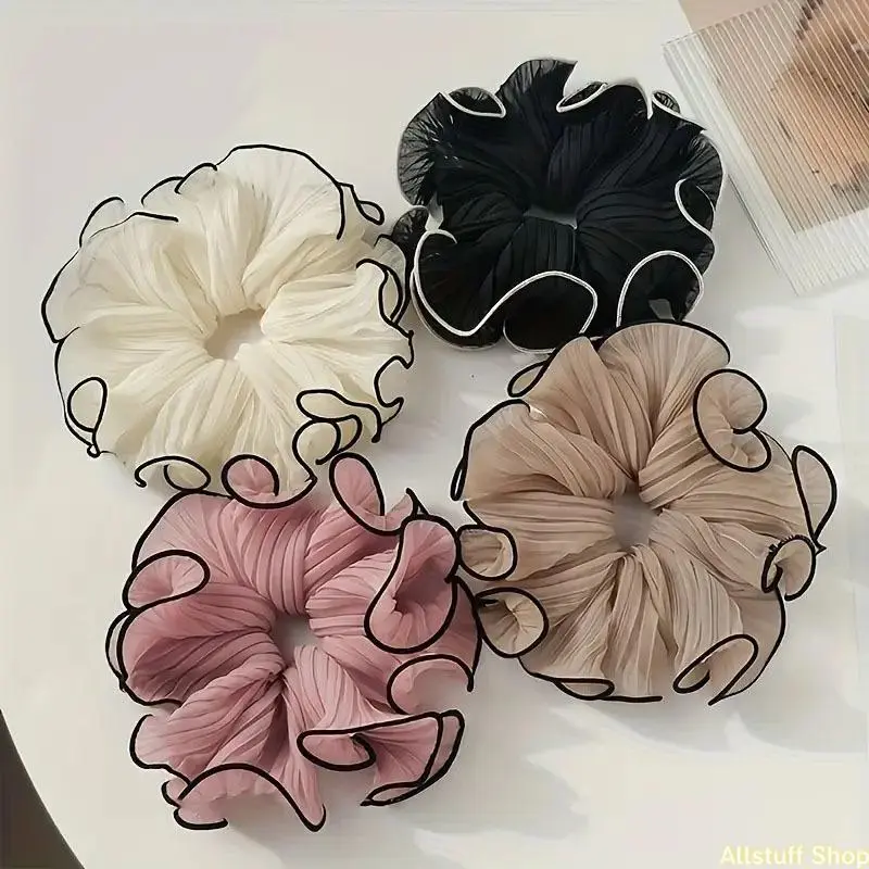 Solid Color Scrunchie, High Stretch Hair Tie for Women & Girls, Minimalist Headwear Suitable for Thick Hair for Party, Daily Clothing Decor Scrunchies, Elastic Hair Accessory, Elastic Band Scrunchie