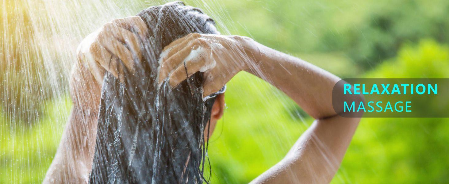 rain shower head with handheld spray,10''High Pressure Rainfall Shower Head / 3 Setting Handheld Shower head Combo with 11'' Extension Arm and 78" Extra Long Hose/Square Rain shower head(Chrome)