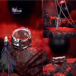 Anime Fate Stay Night Saber Alter S925 Silver Customization Ring  Jewelry Cosplay Party Accessories