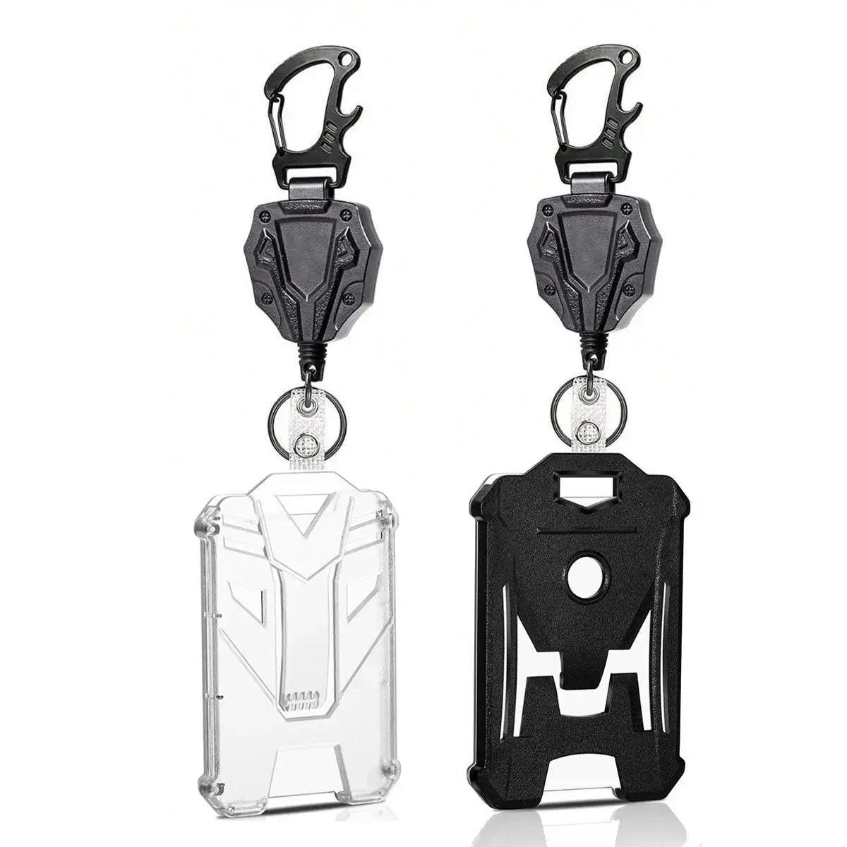 ID Badge Holder Set, 2 Counts Retractable Badge Reel with 2 Counts Card Holder, Identification Badges & Supplies for Office, Badge Reels Retractable, Retractable Badge Holders