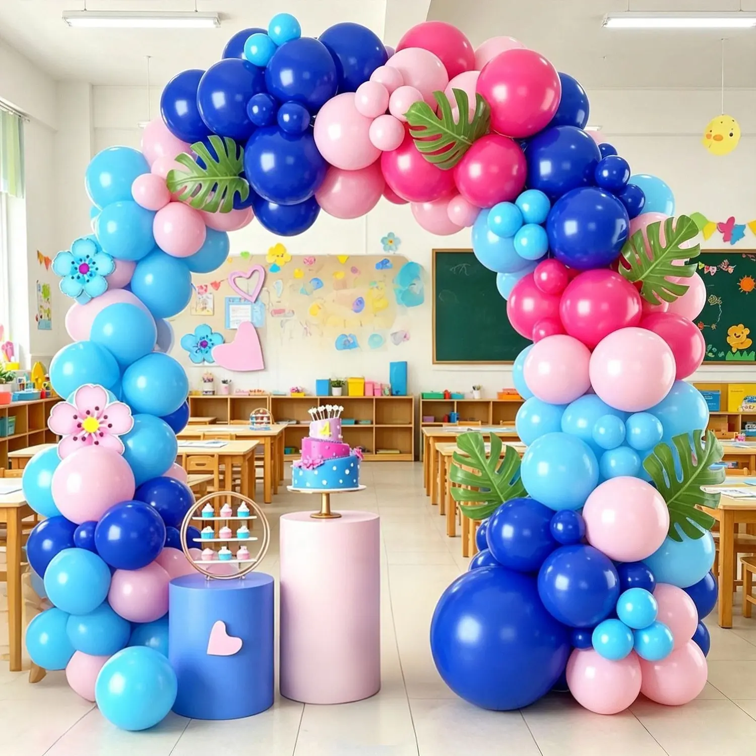 110 Piece Blue Birthday Party Decoration Set, Latex Balloons for Balloon Arch, Birthdays, Baby Baptism, Kids' Events, Hawaiian Theme Parties, Party Balloons Decorations