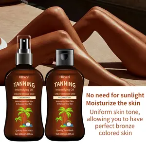 Whole-body self tanner enriched with coconut oil for deep hydration. Gradually develops natural bronze shade without UV exposure, essential body care for summer seaside travel.