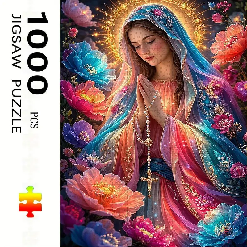 1000 Piece Nun Puzzle, Large Adult Family Interactive Toy, DIY Home Decor, Holiday Scene, Mixed Colors, Perfect Gift, Durable Puzzle