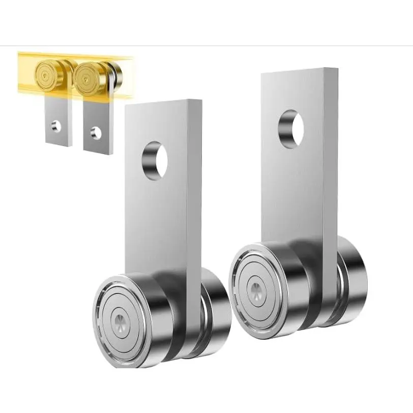2 Wheel Trolley Assembly Rollers, Two Bearing Trolley Assembly for 1-5/8" Wide and  1-5/8" or Taller Strut , Trolley Roller Garage Pulley System Hoist System(2 Sets)