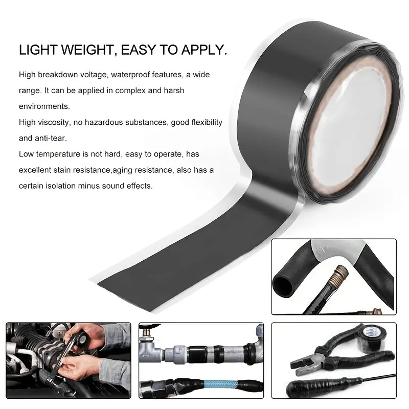 Self-Fusing Waterproof Silicone Repair Tape, Extreme Temp -60 to 150°c, Ideal for Pipe and Car Water Hose Sealing, Durable and Reliable Sealant