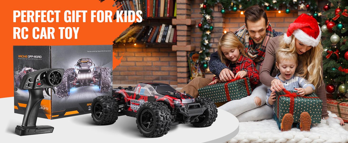 VEVOR  Remote Control Car 1:18 Scale RC Car for Adults, 36 km/h High Speed, All Terrain Waterproof IPX4 Electric 4WD Off-Road Monster Truck with 2 Batteries Hobby RC Truck Xmas Gift for Adult and Boys