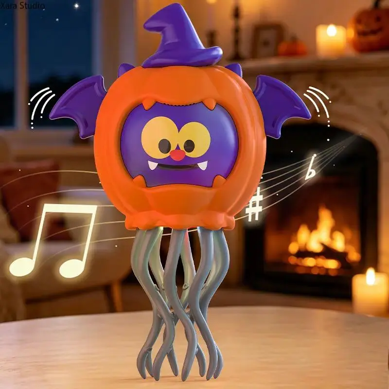 Halloween Dancing Pumpkin Toy Electric Crawling Animated Trick Or Treat Prop Light Sound Spooky Motion Sensor Pumpkin Doll Interactive Party Decoration Home Yard Indoor Outdoor Use Kids Entertainment Seasonal Halloween Decor Lightweight Durable Plastic Bu