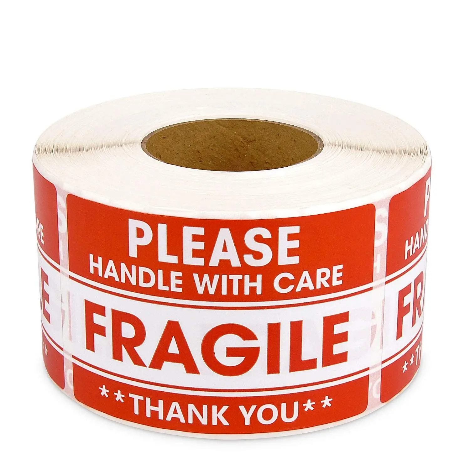 Fragile Labels, 2"x3" Adhesive Shipping Tags, 500 Per Roll Pack, Handle with Care/Do Not Drop/Thank You Labels for Shipping and Moving (Office Stationery Supplies)