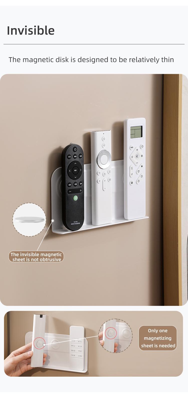 Remote Control Magnetic Tape Storage, Wall Mounted No Drilling, Wall Mountable, Strong Magnetic Patch Plug Board, Fixed Hook, Space-Saving Design, Easy Installation, Room Organizers