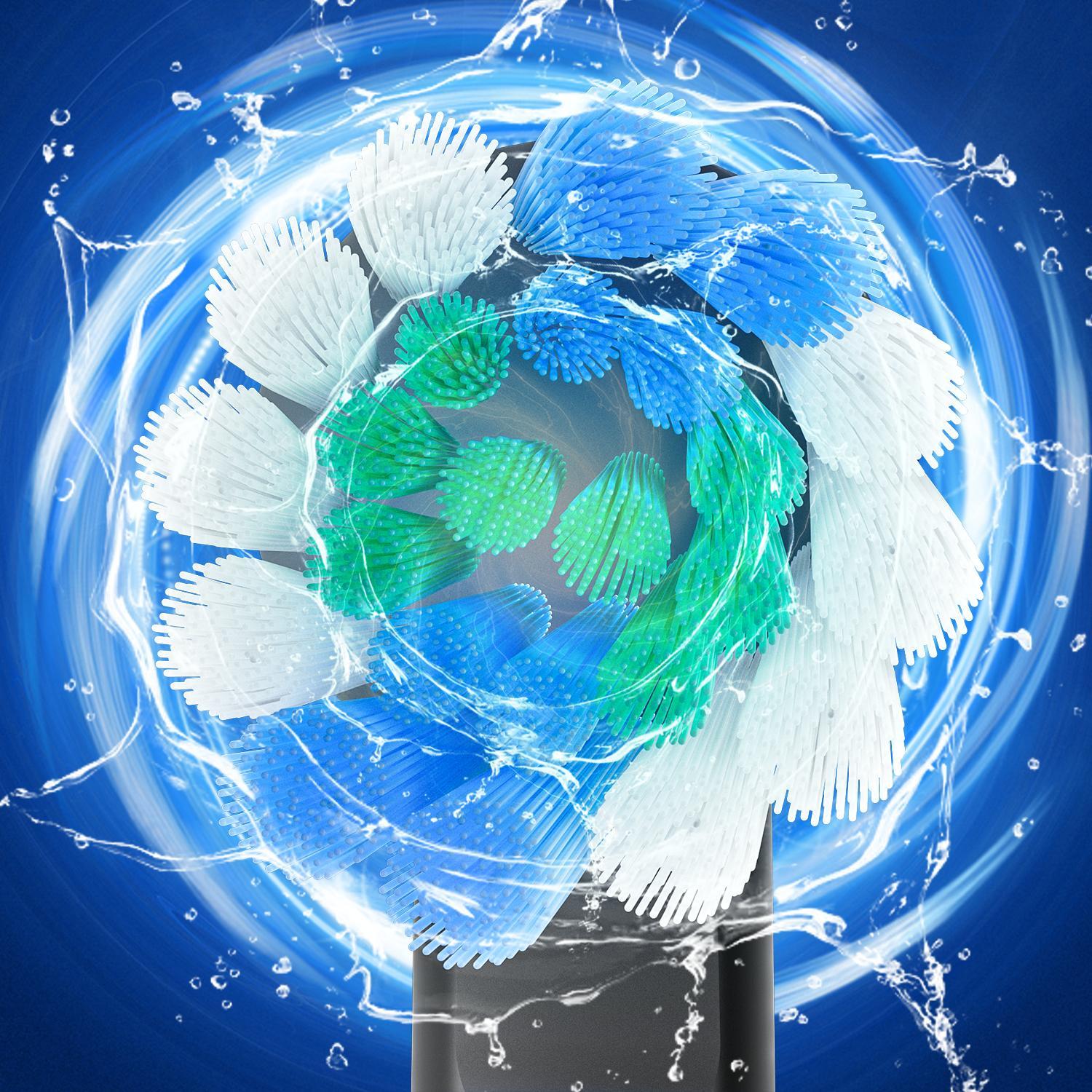 Electric Toothbrush with 8 Counts Brush Heads, 1 Box USB Rechargeable Waterproof Rotating Toothbrush with 3 Cleaning Modes, Oral Care Product for Adults