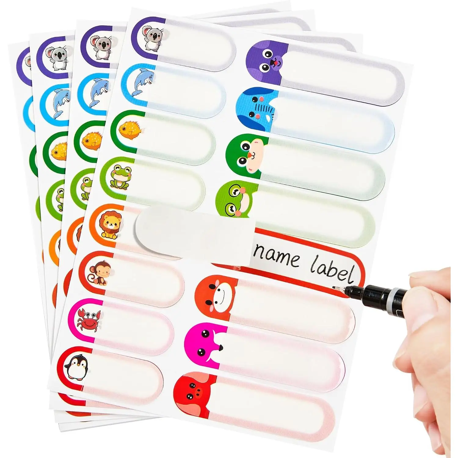 Name Tag Stickers 480 Packs  Labels  Size & Colors | Self-Laminating, , Write-,  Bottle Lable