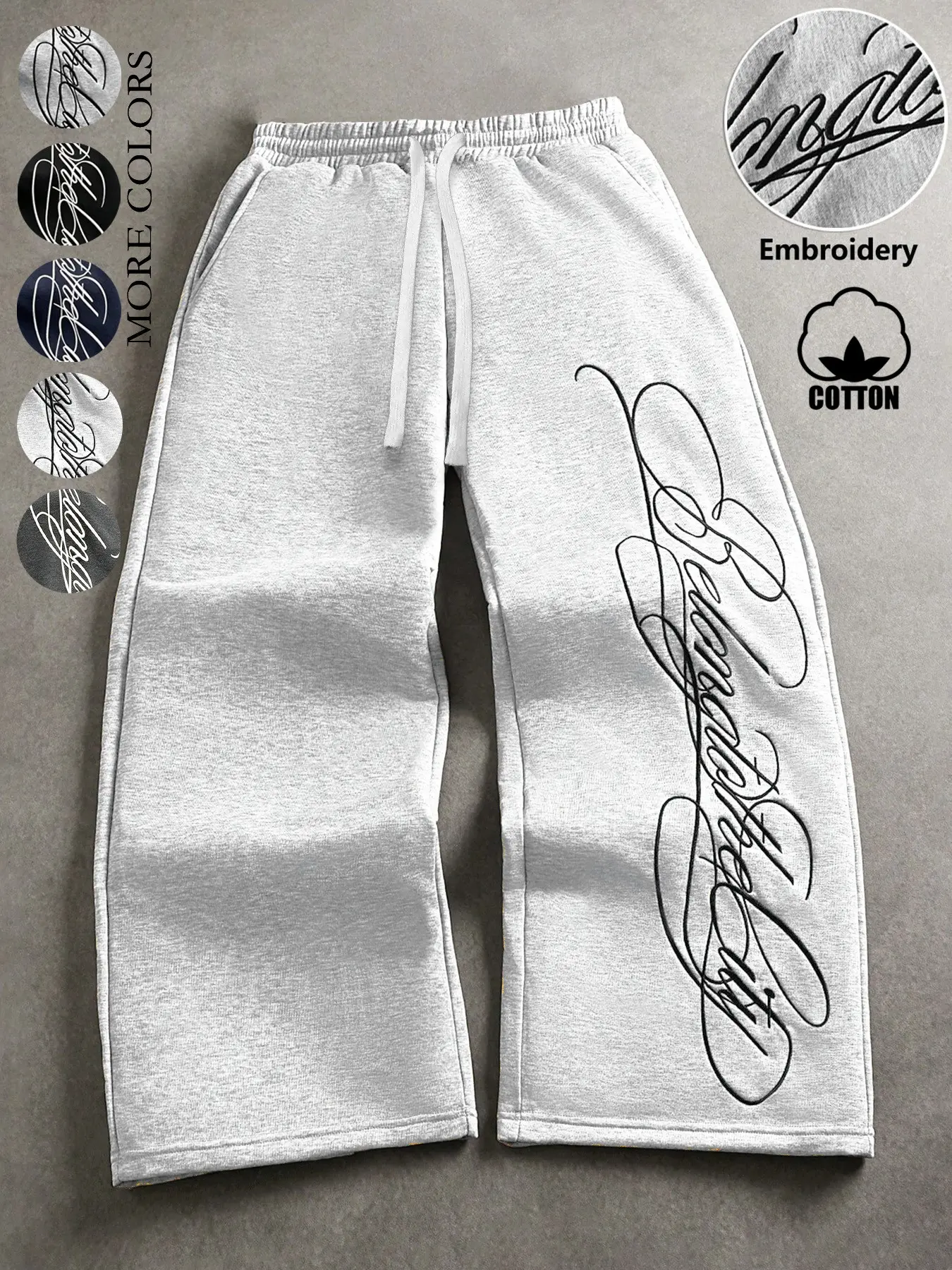 Men's and women's styles of American streetwear, Comfy Athleisure Pants, retro gothic-inspired, letter print, loose-fitting, straight-leg, cotton-blend athletic pants/sweatpants, relaxed and casual, suitable for street fashion