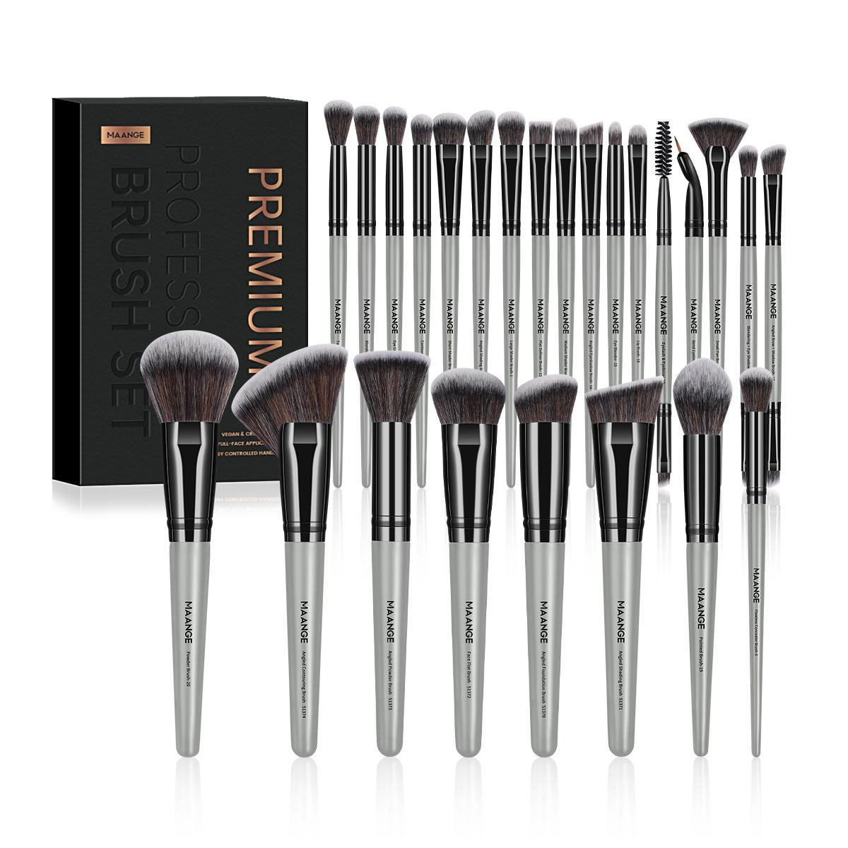 MAANGE Soft Bristle Makeup Brushes Sets, Multifunctional makeup brushes, Cosmetic Brushes, with Comfortable Grip, 25pcs/set Makeup Tools for Foundation, Powder, Concealers, Eyeshadow, Blush, Valentine's Day Gift