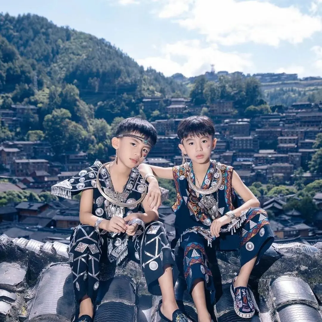 Hmong Miao Photo Shoot Styling Set - Vest, Top & Pants in 2 Styles