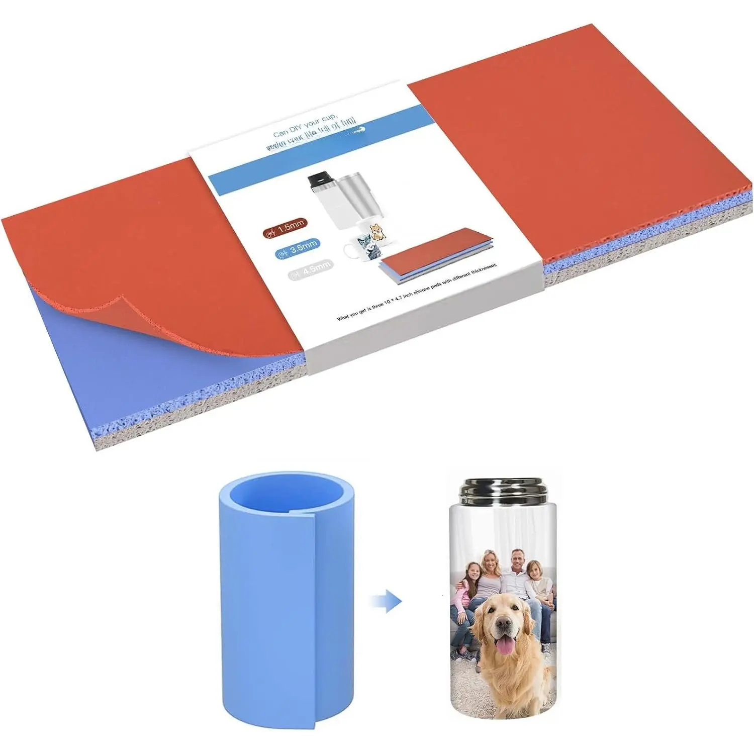 Sublimation Tumbler Wrap Compatible with Mug Press Tumbler Heat Press Machine 3 Thicknesses for Sublimation Tumblers Blanks Products Mug Press Attachment 10 x 4.7" Sublimation Wraps