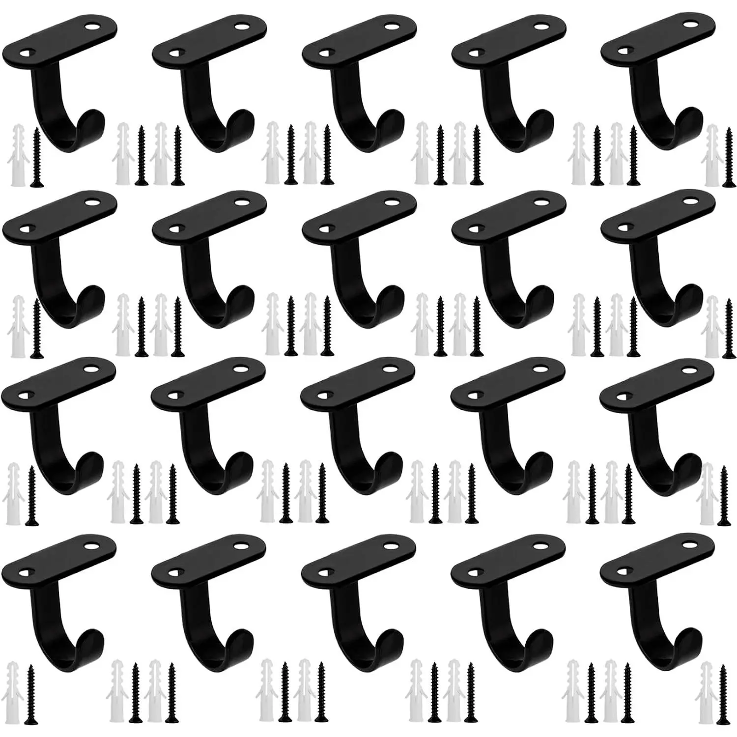 Ceiling Hooks, 20 count Screw Mounted Ceiling Hooks for  , Under Cabinet Cup Hooks, Under-Shelf Towel/Robe Hook Clothes Hook Heavy Duty for Bathroom Kitchen Cabinet
