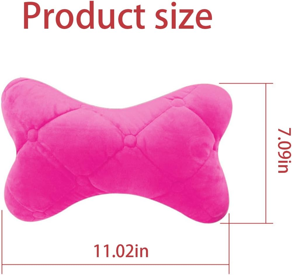 2PCS Car Headrest Pillow, Soft Comfortable Vehicle Neck Pillow Cushion, Automotive Interior Head Rest Pad Accessories for Driving Fatigue Relief, Universal for SUV, Sedan, Truck (Pink)