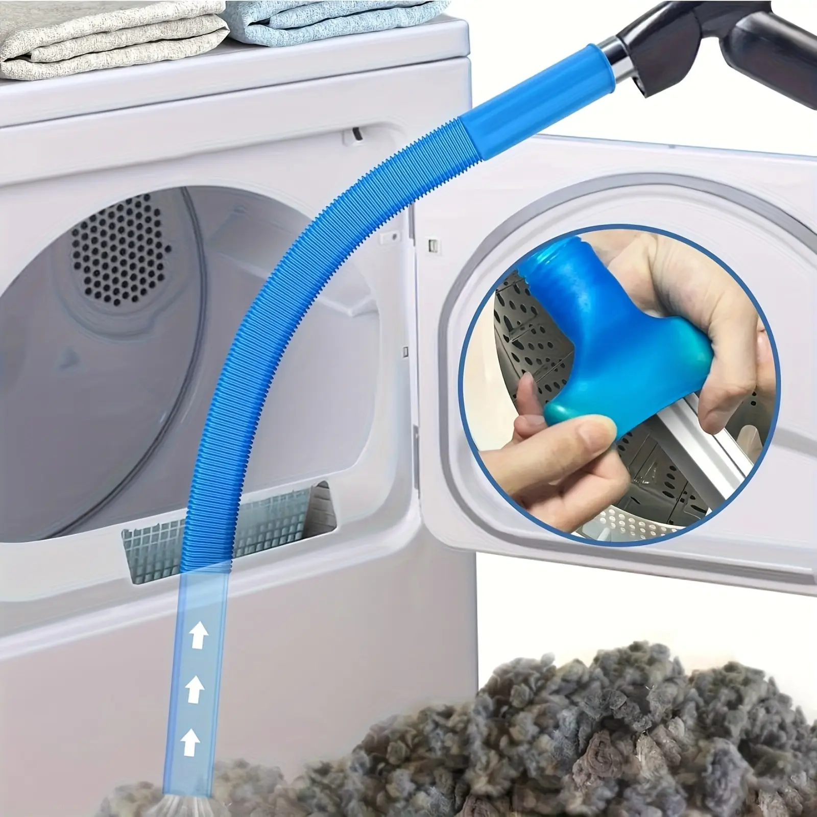 1set High-Quality Dryer Vent Cleaner - Flexible Hose Vacuum Attachment with Elastic Connector, Universal Fit for Most Vacuums, Fast Lint Removal, Ideal for Dryer & Laundry Vent Maintenance