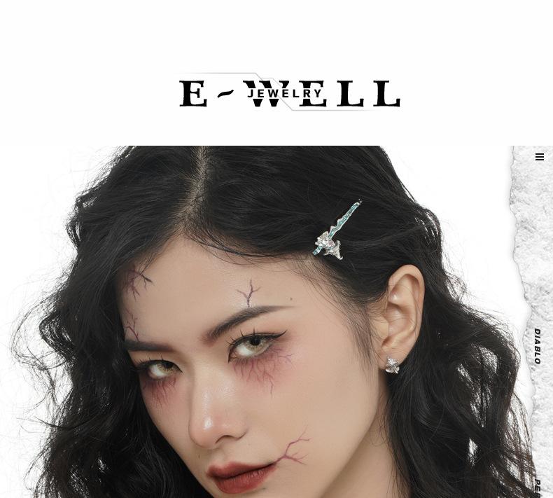 Ghost series necklace female niche super sa sweet cool sterling silver zircon pendant collar trend personality