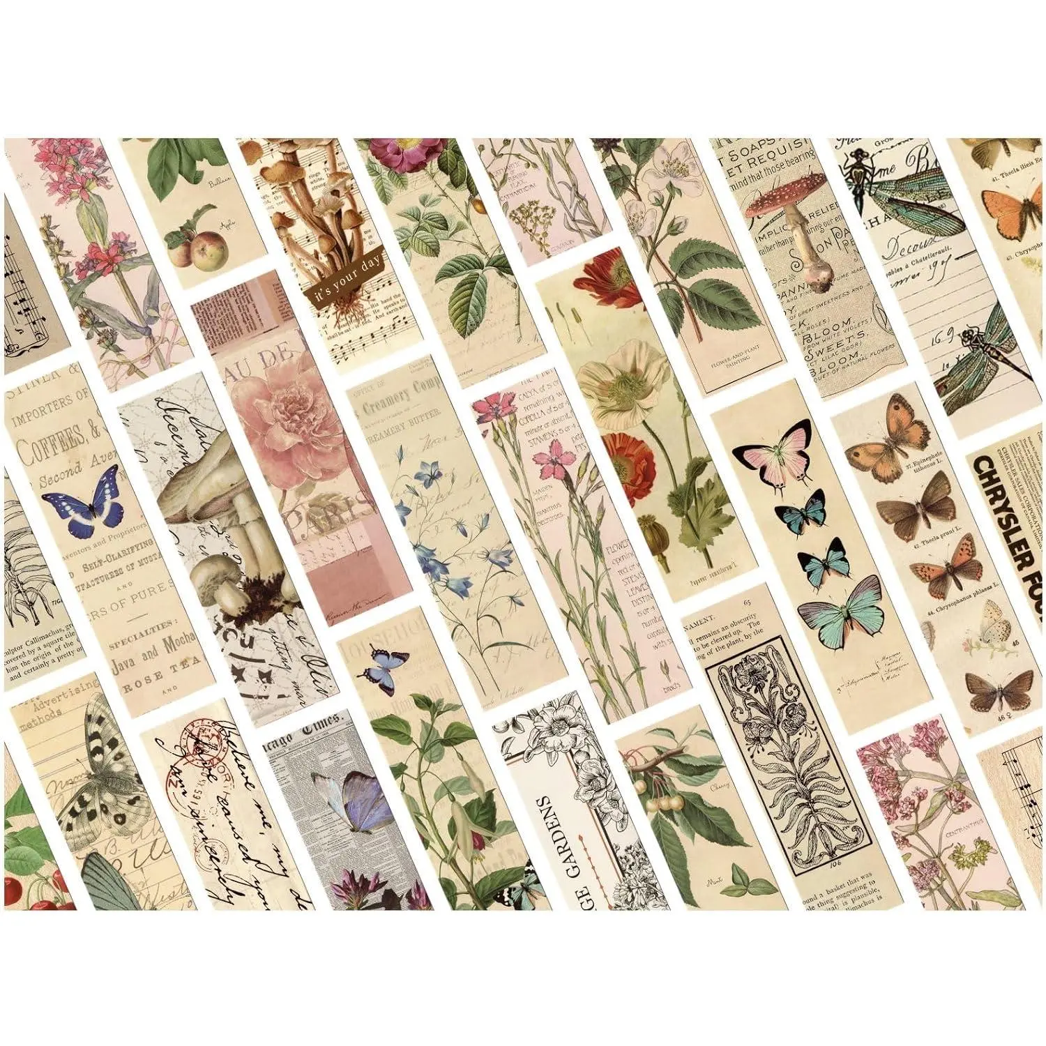 Aesthetic Floral Cardboard Bookmarks, 30-Count Gentle Design with Blank Space, Ideal Book Lover Gifts for Office Stationery Use