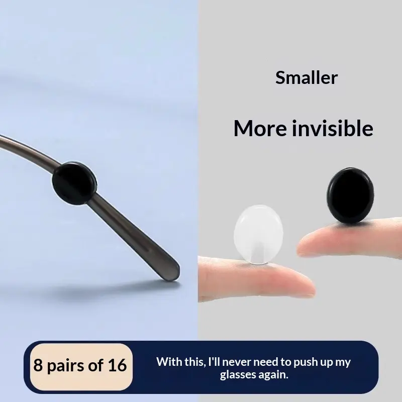 Unisex Silicone Anti-Slip Glasses Hooks - 6-Piece Y-Shaped Black Model, Eyeglass Holder for Children to Prevent Falling Off, Fixed Hook Buckle