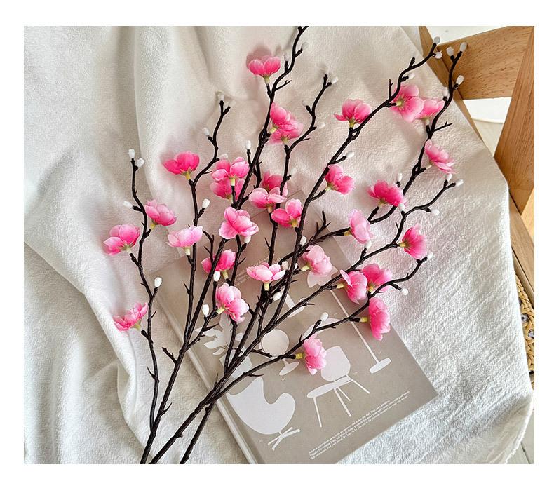 55CM single white mini plum blossom artificial flower for Chinese-style home decoration