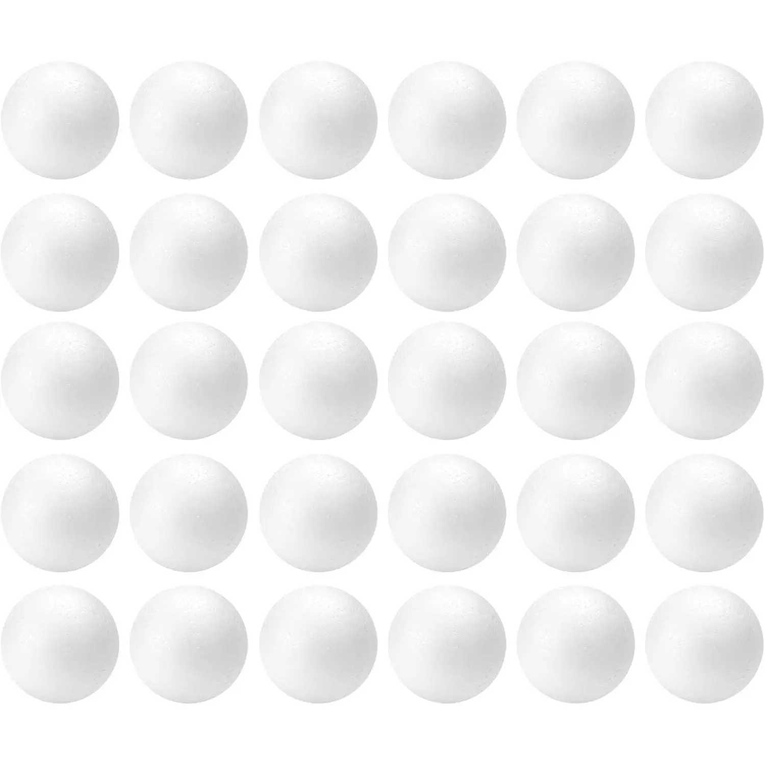 3 Inches Diameter Smooth Premium Polystyrene Craft Foam Balls, White 30 Pieces, for DIY Arts and Crafts, Decoration, Household and School Projects