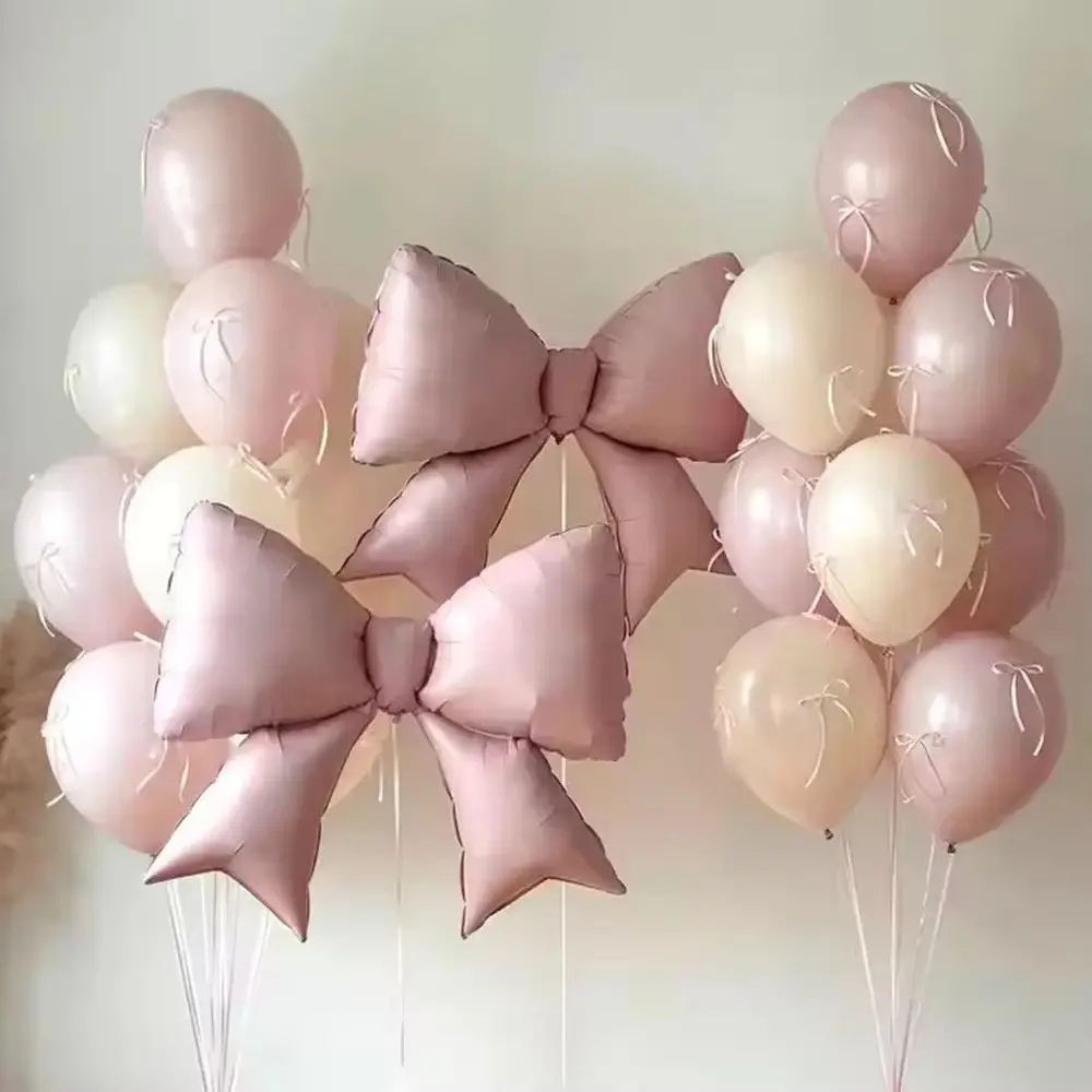 12pcs Large Pink Bow Balloon Set, Perfect for Valentine's Day Wedding Decor, Birthday Party, Pink Theme Decoration