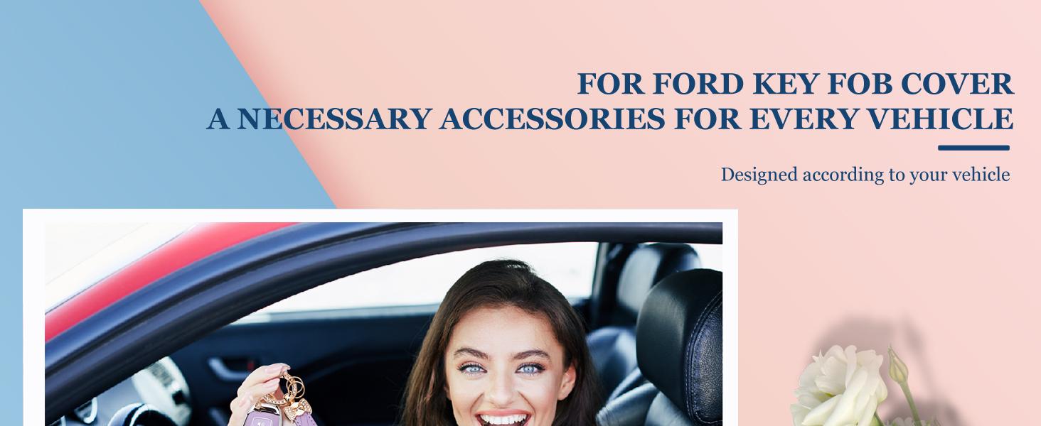 for Ford Key Fob Cover - Soft TPU Key Fob Case for Ford Edge Fusion Explorer Mustang Lincoln MKZ MKC MKX Smart Keyless Remote Key(Black)